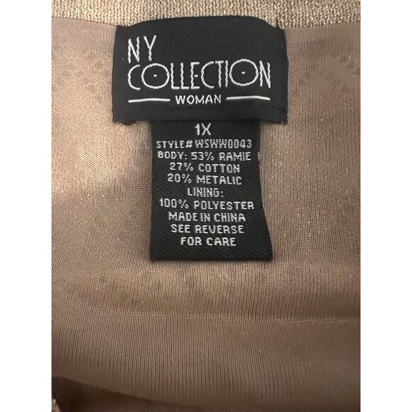 Ann Taylor Women’s XS Poncho Sweater Metallic Gold and Black Geometric Print - Picture 7 of 8